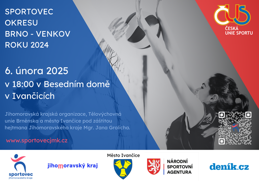 Slavnostní vyhlášení ankety Sportovec roku 2024 okresu Brno-venkov